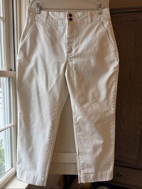 Everlane Cropped White Denim Pants